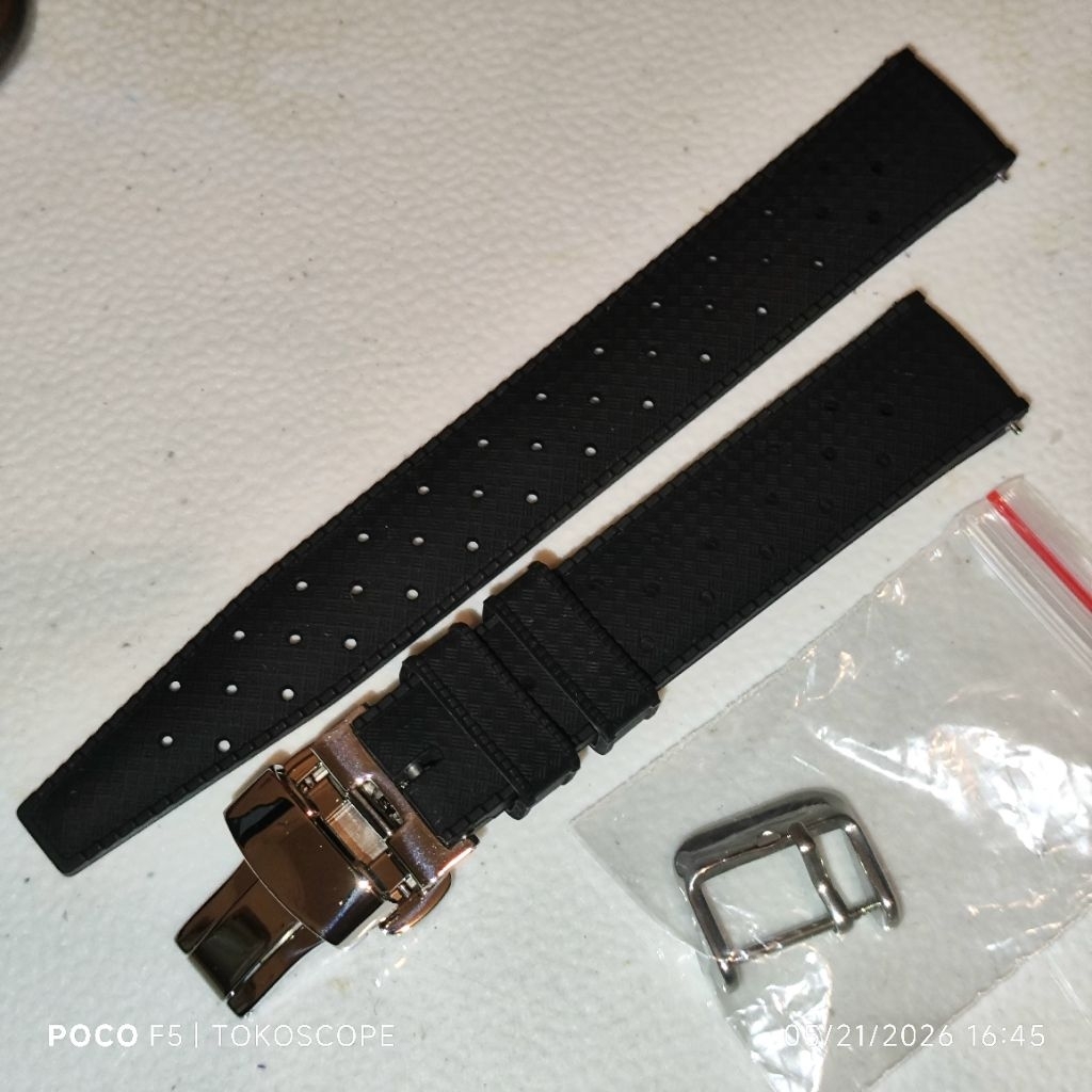 Tali Strap Jam Tangan FKM Tropic Butterfly Clasp 18mm