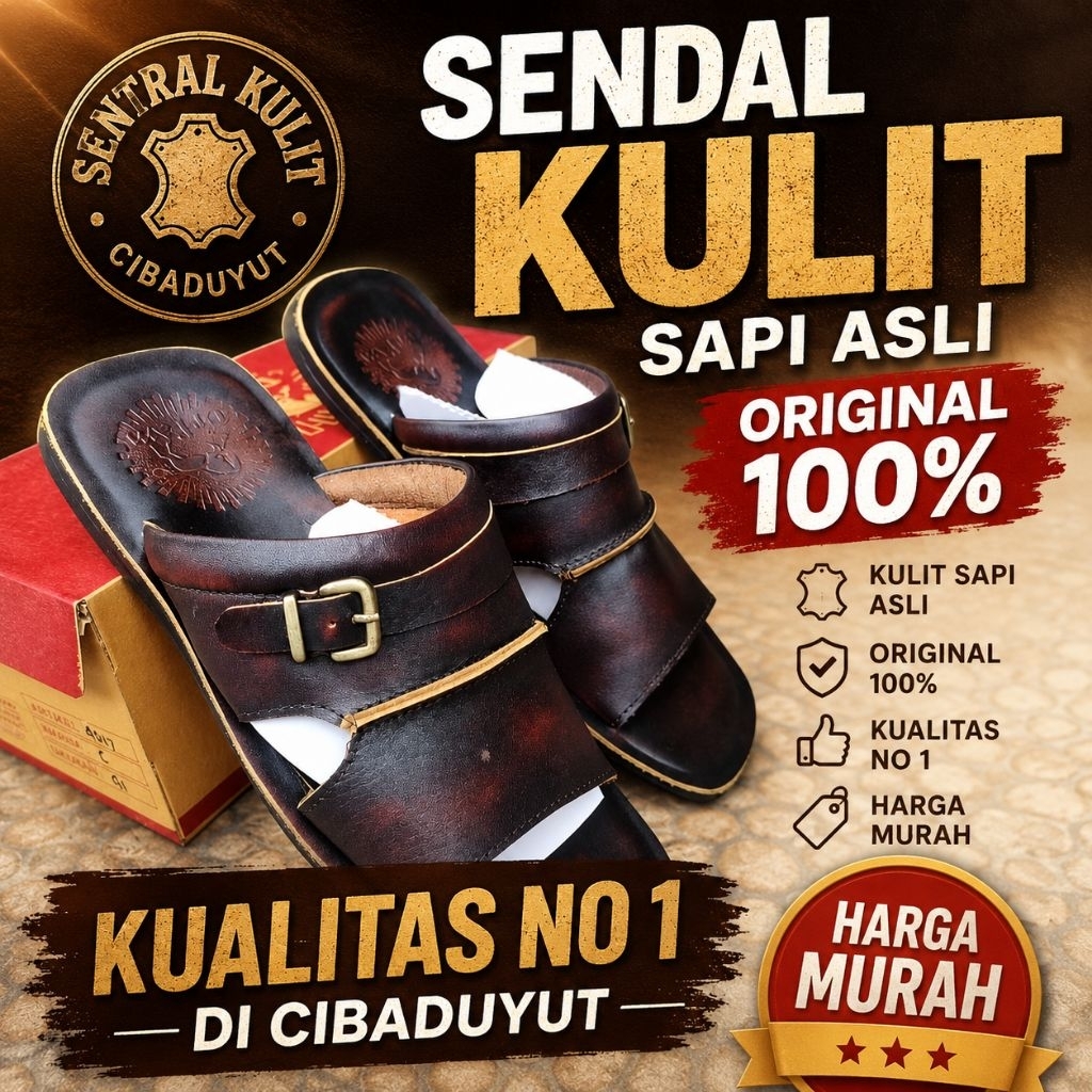 sendal pria asli kulit sapi