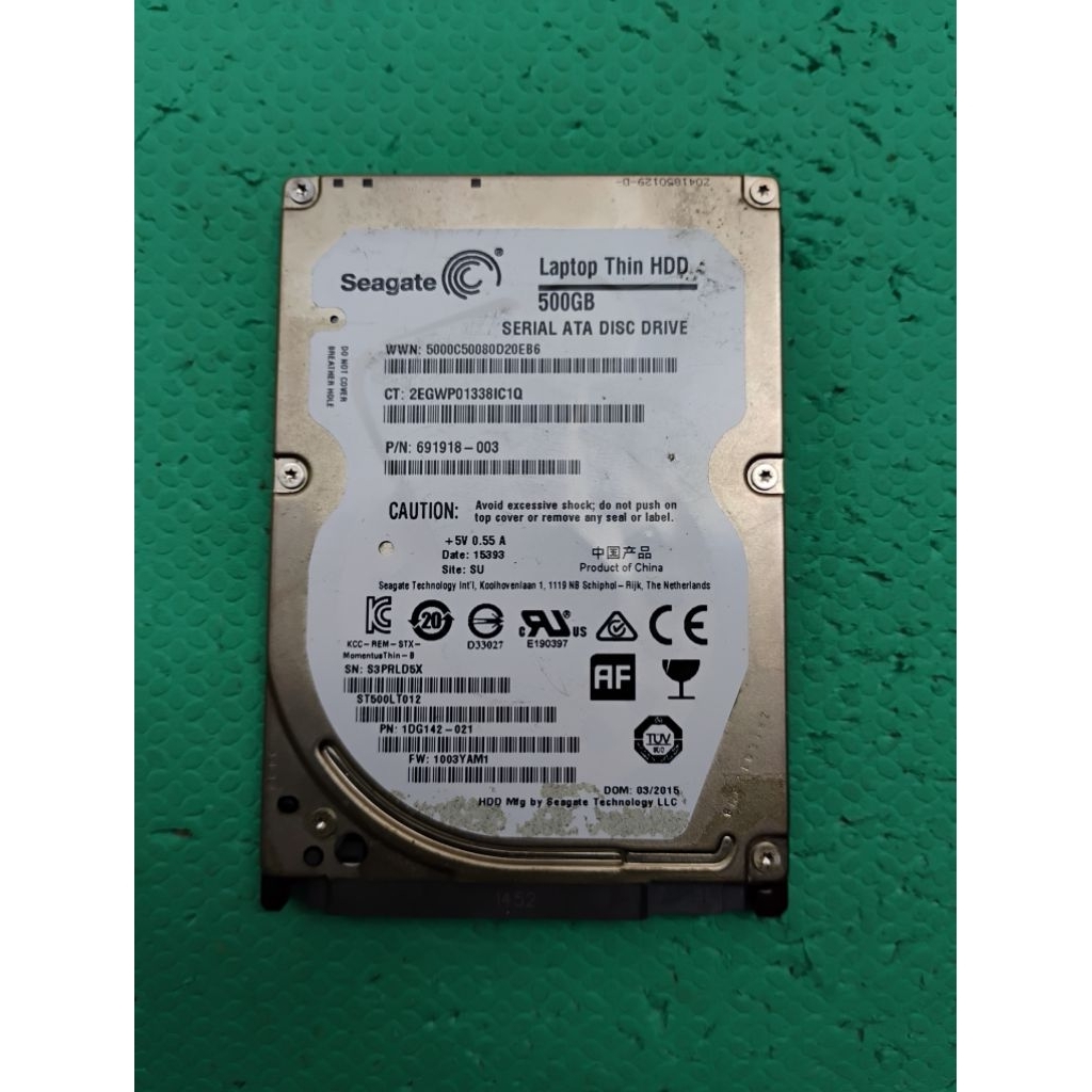Hardisk Seagate 500gb laptop thin HDD