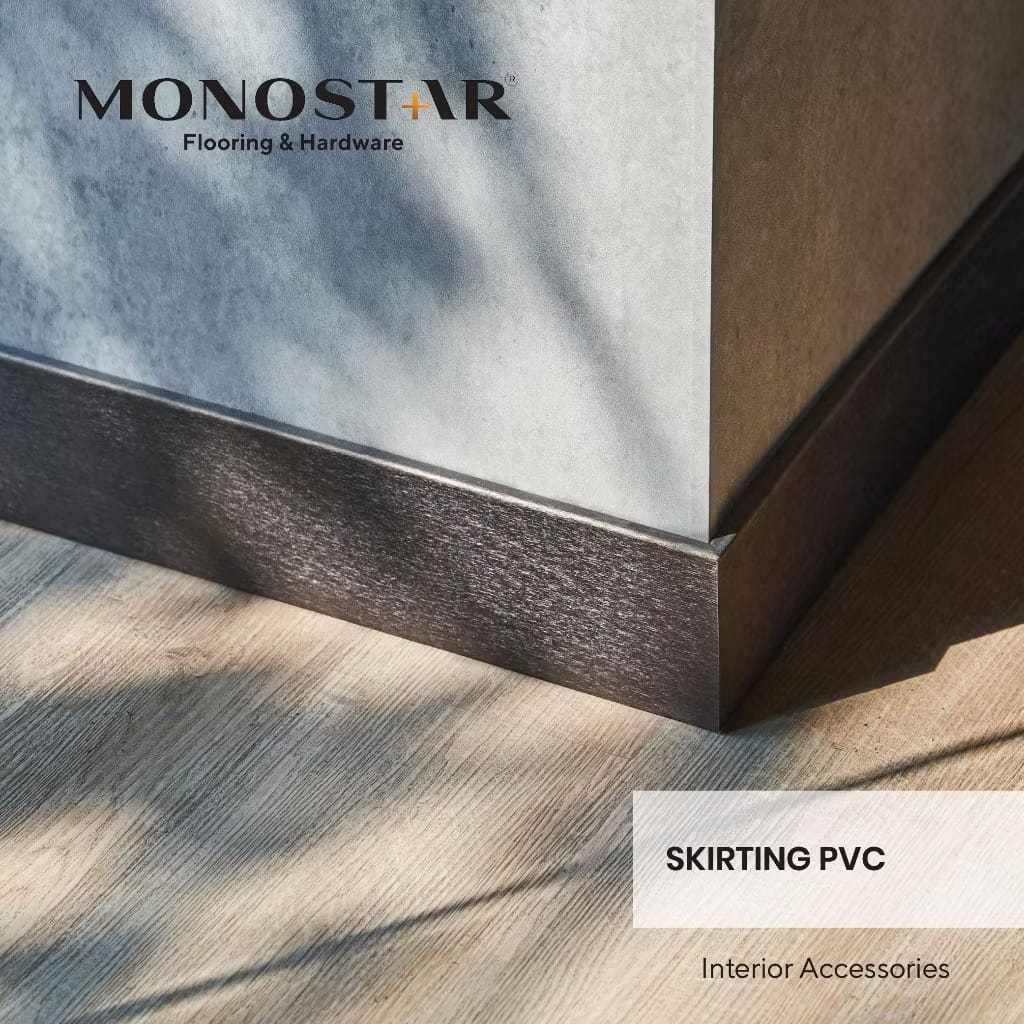 PLINT HITAM POLOS/SKIRTING BLACK PVC MONOSTAR AKSESORIS LIST LANTAI3M