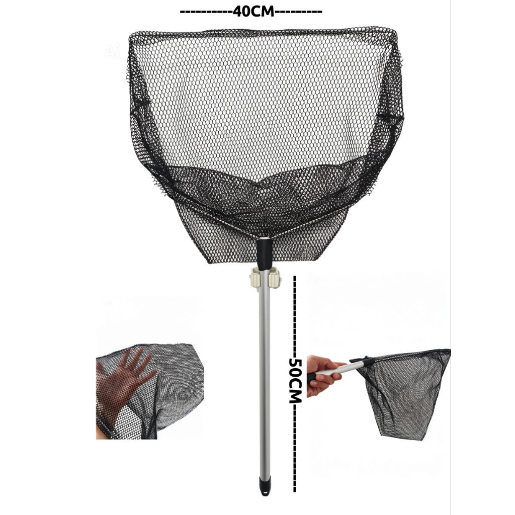 Serokan/Seser/Lamit Ikan besar diameter 40 cm, Gagang aluminium 50 cm. Serokan Seser Jaring Ikan Koi