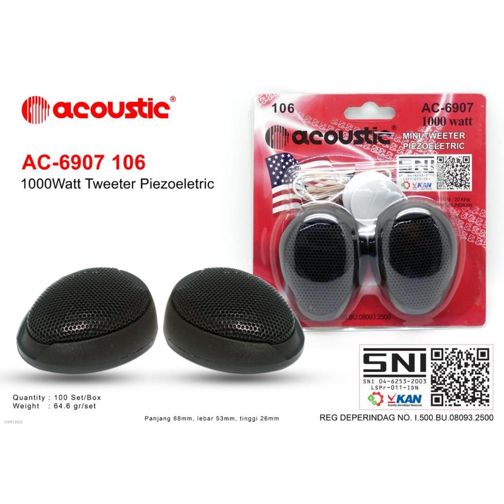 Tweeter Mobil ACOUSTIC AC-106 Tweeter Audio Mobil Sepasang / Tweeter Mobil