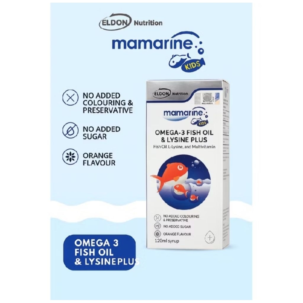 MAMARINE SYRUP (120ml) Vitamin anak omega 3 fish oil & lysine plus multivitamin