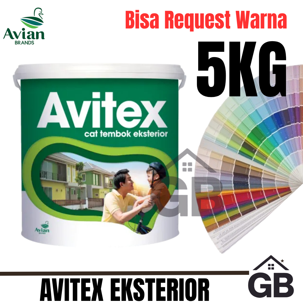 Avitex Eksterior 5 kg || Cat Tembok Eksterior - Cat Tembok Luar 5 KG - Cat Tembok Eksterior Avian Br