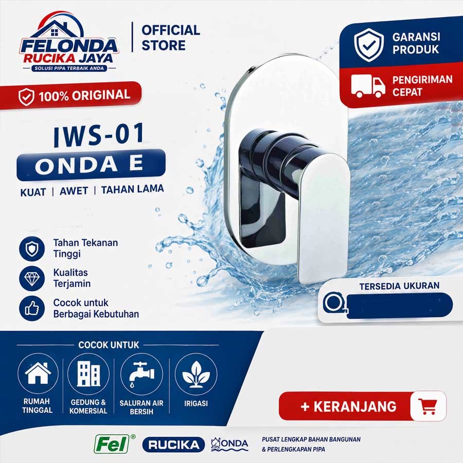 ONDA EXCLUSIVE IWS 01 KRAN TANAM PANAS DINGIN - KERAN SHOWER IWS 01
