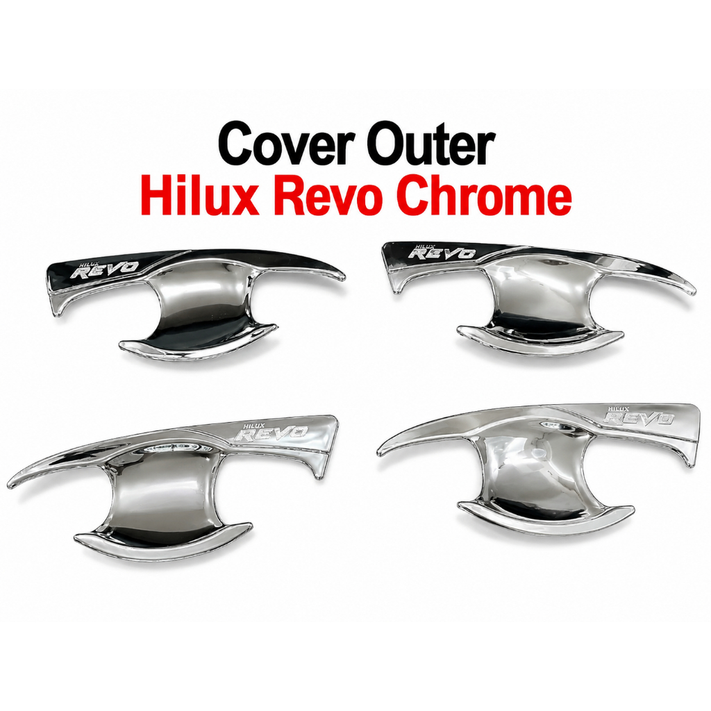 Dracco Cover Outer Hilux Revo Chrome – Aksesoris Outer Pintu Hilux Revo Premium Chrome Stylish