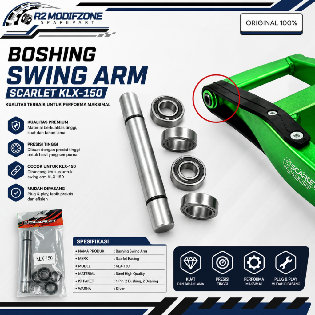 Boshing Swing Arm KLX-150 "Original Scarlet"