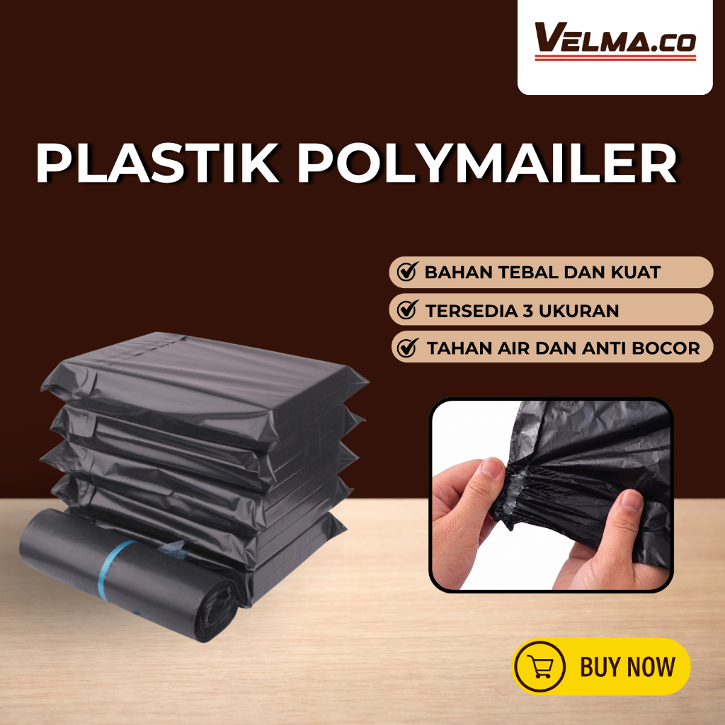 Polymailer 30x40 Plastik Packing Olshop Polimer Hitam Lem