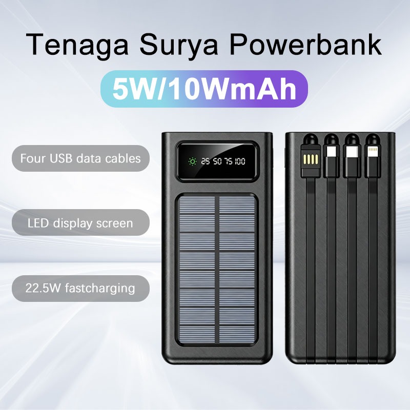 Powerbank Robot 50000/100000mAh Power Bank Solar Cell Multifungsi Solar Cell Tenaga Surya Portable L