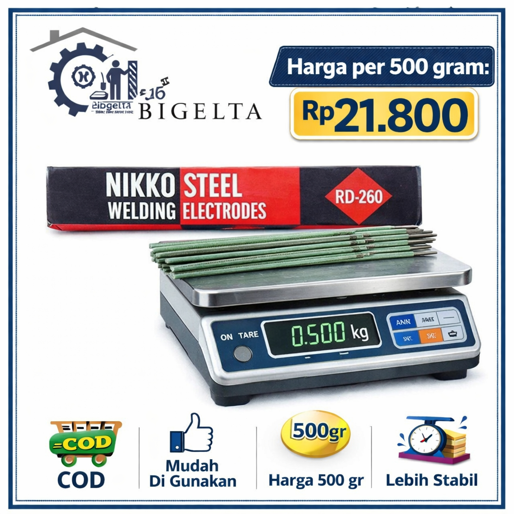 Kawat las listrik NIKKO RD 260 1/2 kg 2.6 mm /kawat las listrik eceran