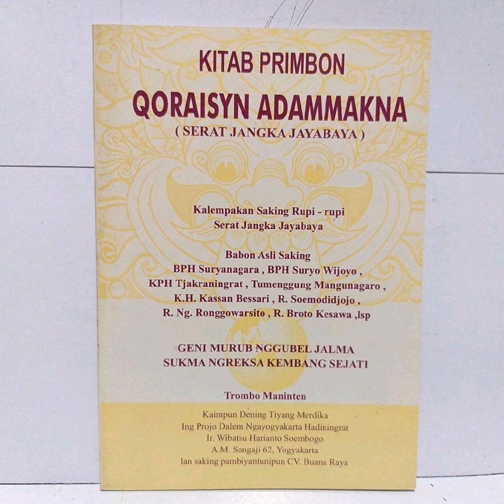 Kitab Primbon Qoraisyn Adammakna (Serat Jangka Jayabaya) - BR