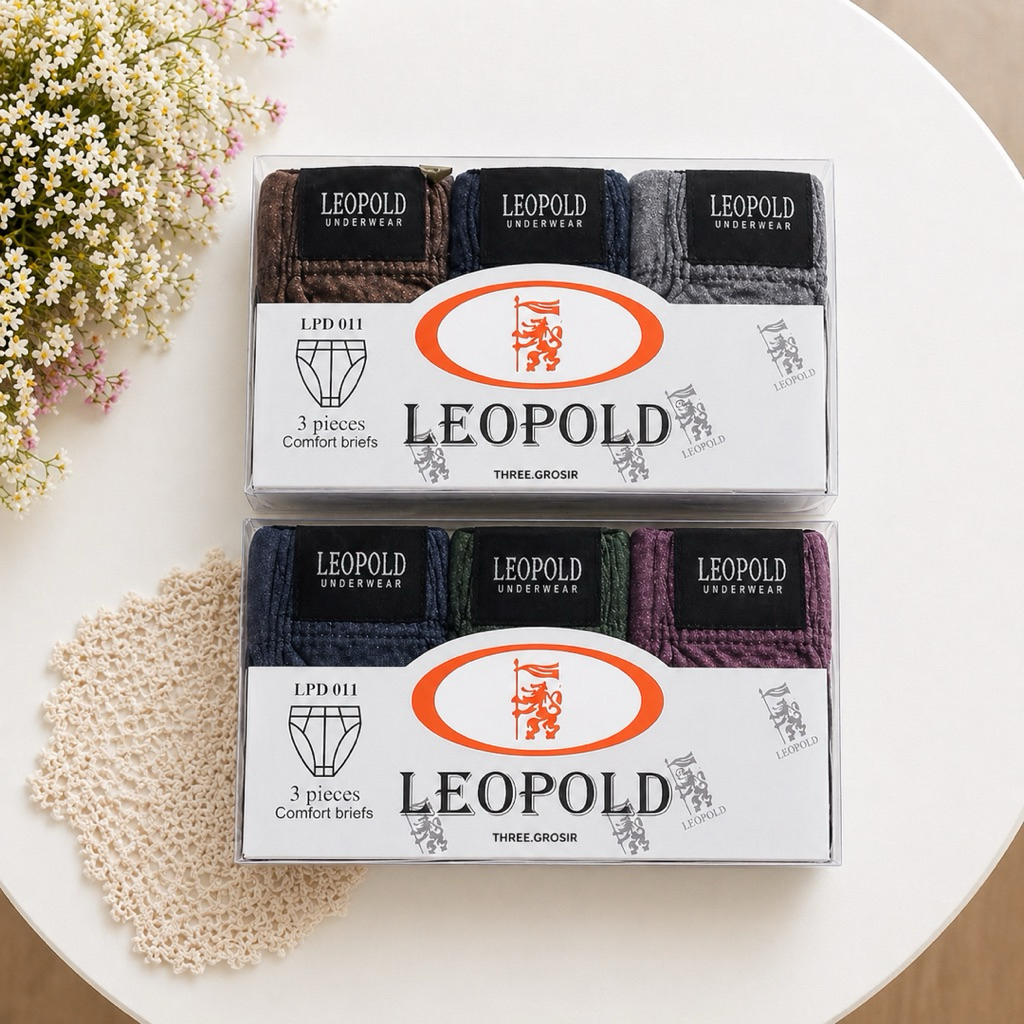 ( 3pc ) CD Leopold Mika | Celana Dalam Pria Dewasa Karet Kerut | CD Pria Leopold Celana Dalam Leopol