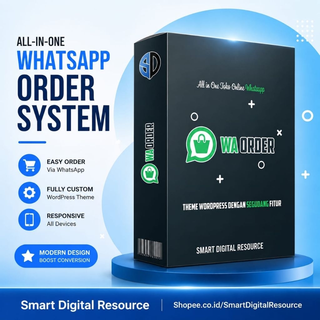 Full Materi WA Order Wordpress Template WA Form Maker, Whastapp Support, Notify Pro