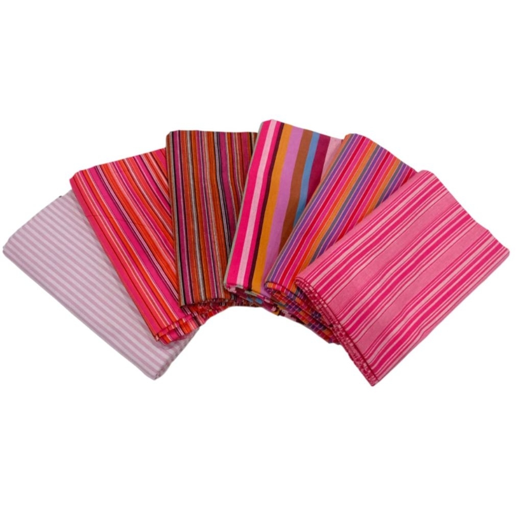 Kain Tenun Lurik Prasojo Motif Garis Nuansa Pink
