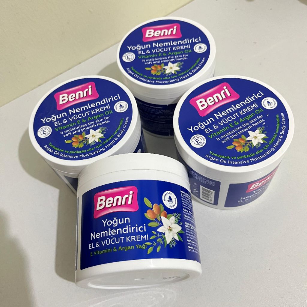 BENRI Almond Body Lotion Turki | Dry Skin Cream Vitamin E & Argan Oil | El Vucut Kremi Nemlenderici 
