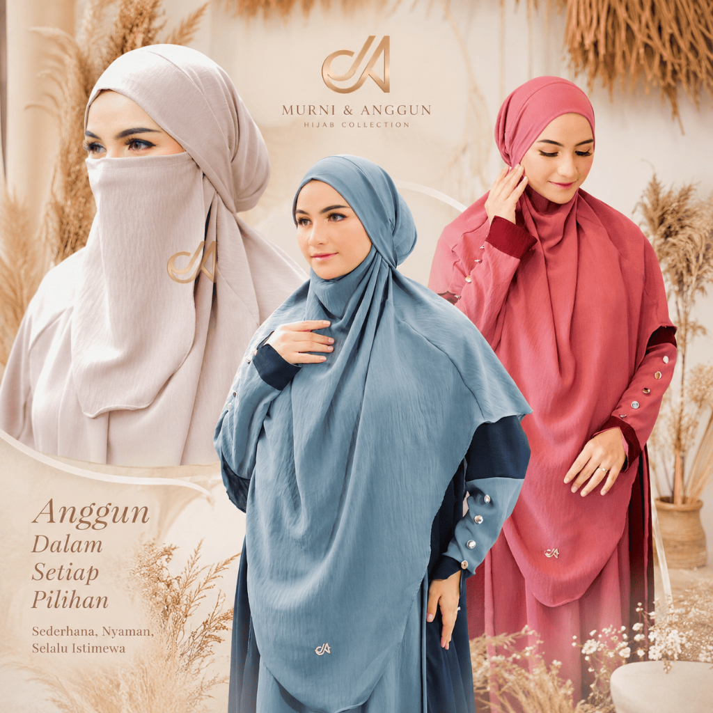Diba Abaya Set by JABAYASKA Crinkle Airflow Premium dengan French Khimar Gamis Ramadhan Hari Raya Le