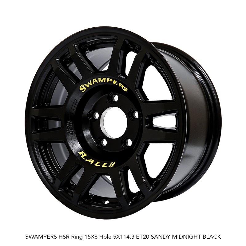 VELG MOBIL DENGAN DESAINN RALLY TYPE SWAMPERS HSR R15 LEBAR 8 HOLE 5 PCD 114,3 ET20