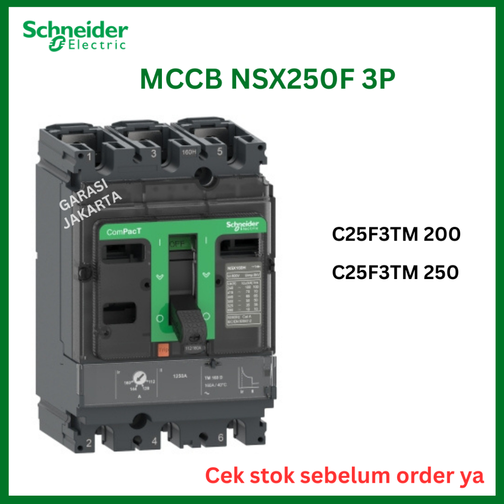 NSX250N mccb 200a 250a ampere schneider 3p 3 phase