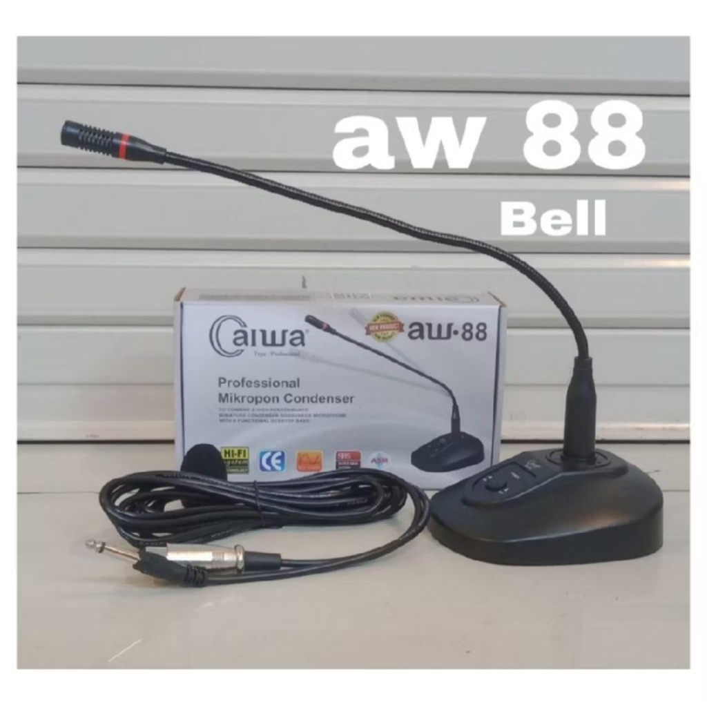 Mic Meja AIWA AW88 Mikropon Podium AW 88 Mikrofon Kabel Gooseneck Microphone Table