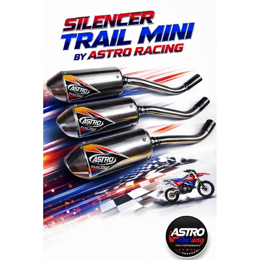 knalpot only silincer trail mini 4 tak slip on panjang 14.5cm suara ngebas adem ringan dipakai trail