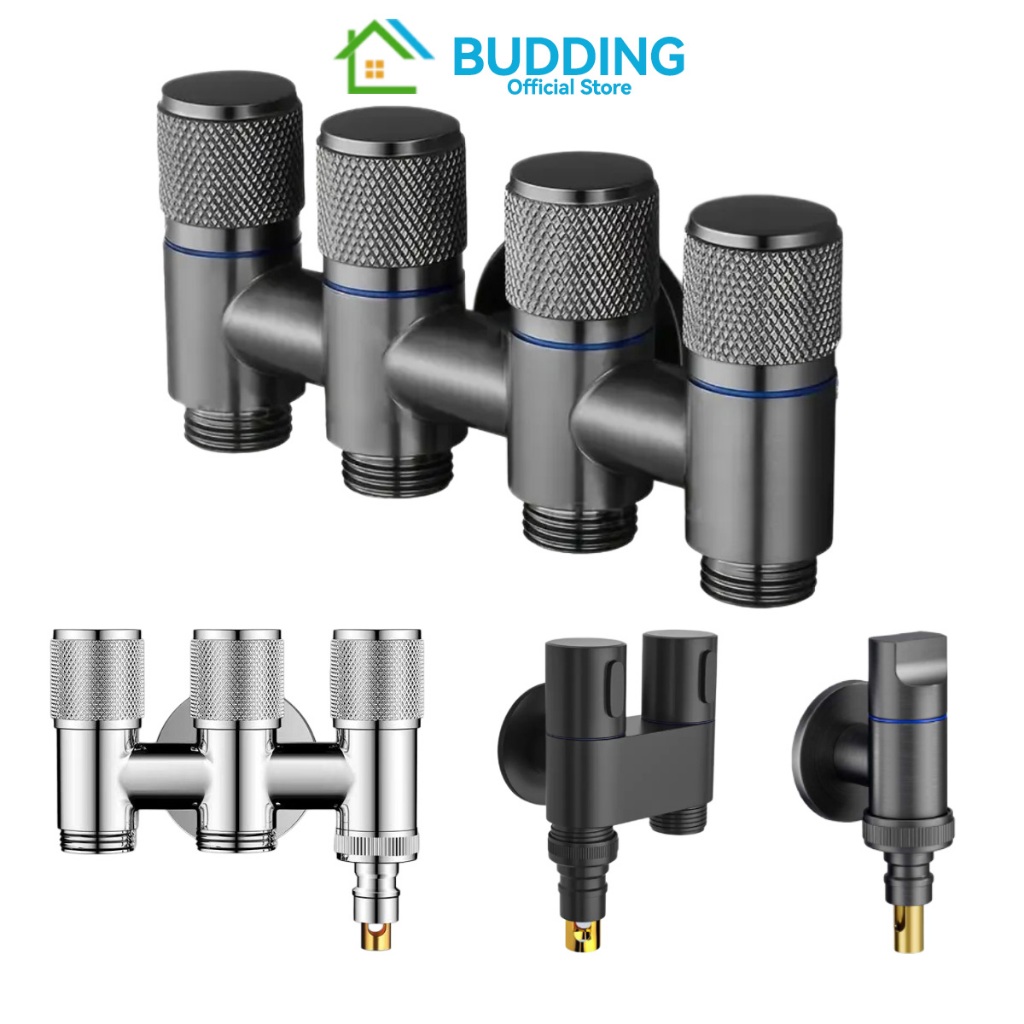 Kran Mesin Cuci Stainless 304 2 Cabang 3 Cabang 4 Cabang Auto Stop Anti Bocor Shower