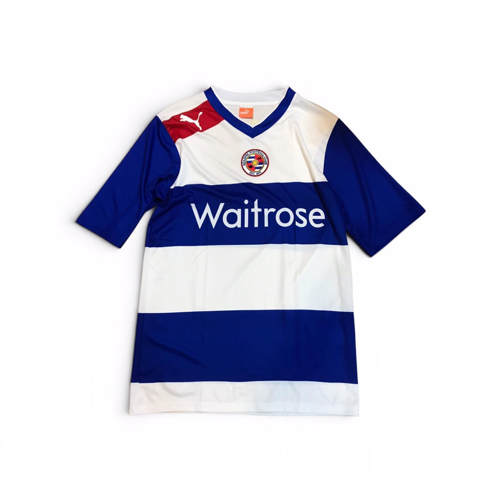 Vintage Reading Home football shirt 2012 - 2013 Jersey Puma Mens Size  L  Claret Blue and white Stri