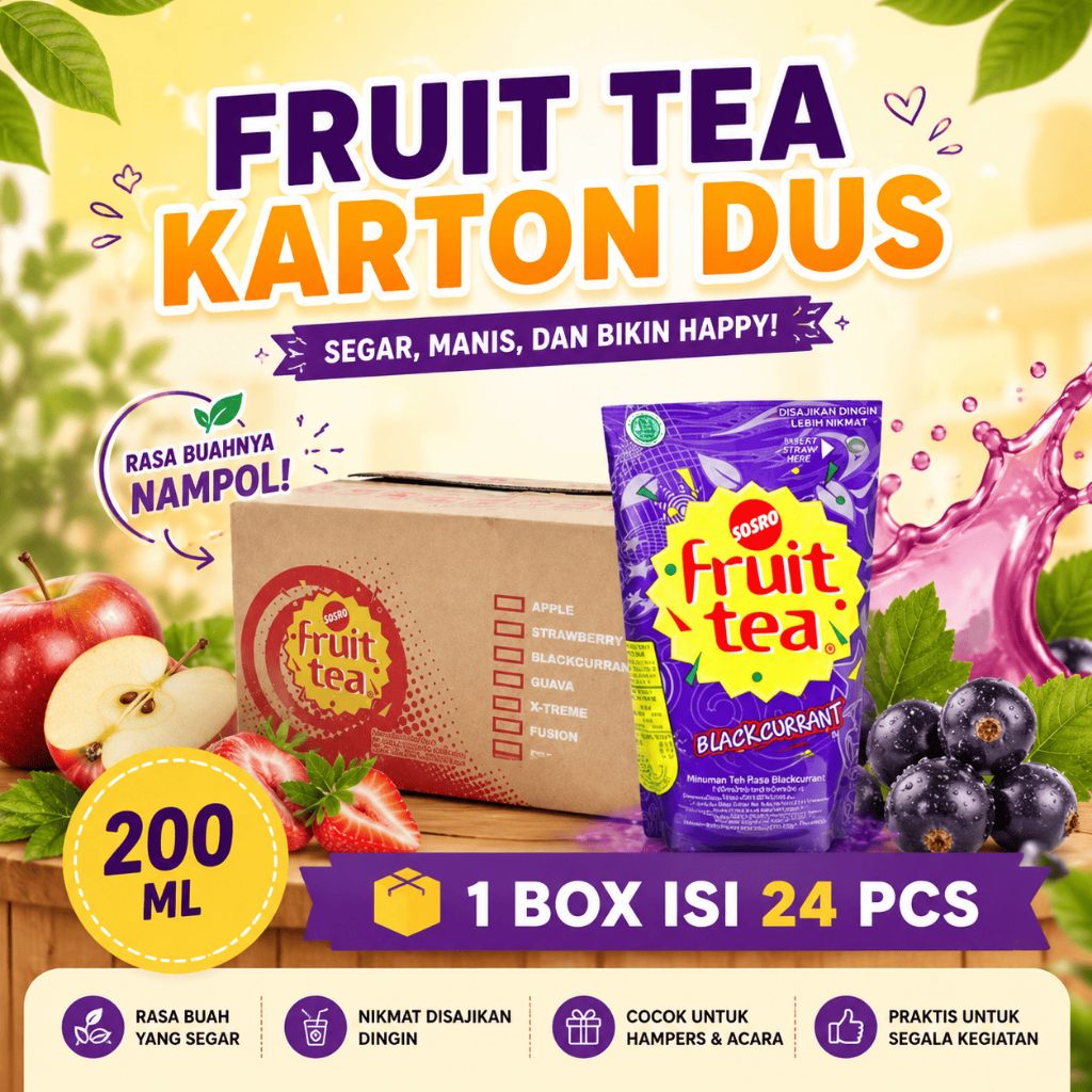 FRUIT TEA DUS KARTON KARDUS 200ml isi 24