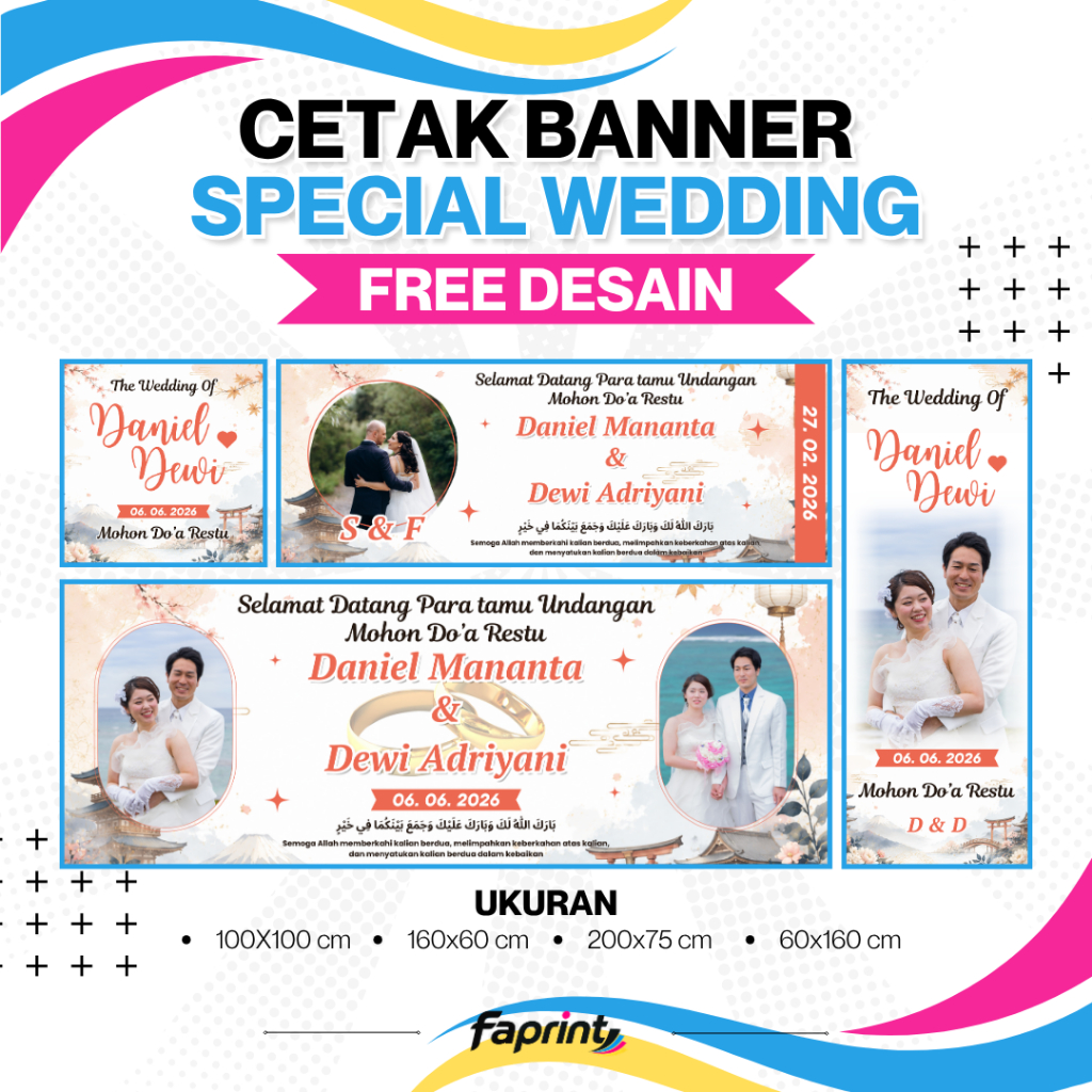 Cetak Spanduk Banner Pernikahan Nikah Kawin Wedding Selamat Datang Doa Restu