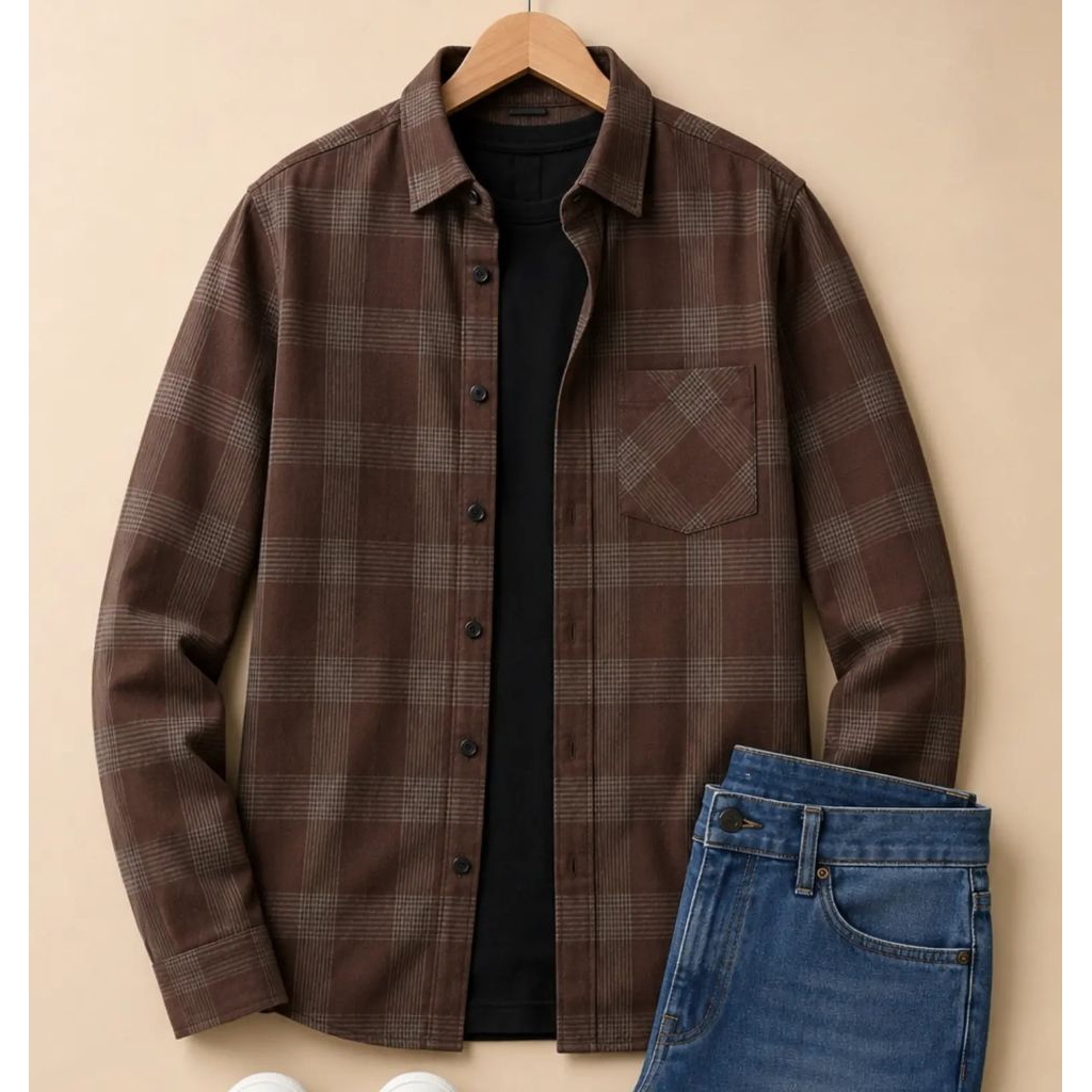 F2D Kemeja Flanel Dark Grey Black Premium Best Seller / flanel/hem pria/ flanel pria/ kemeja flanel/