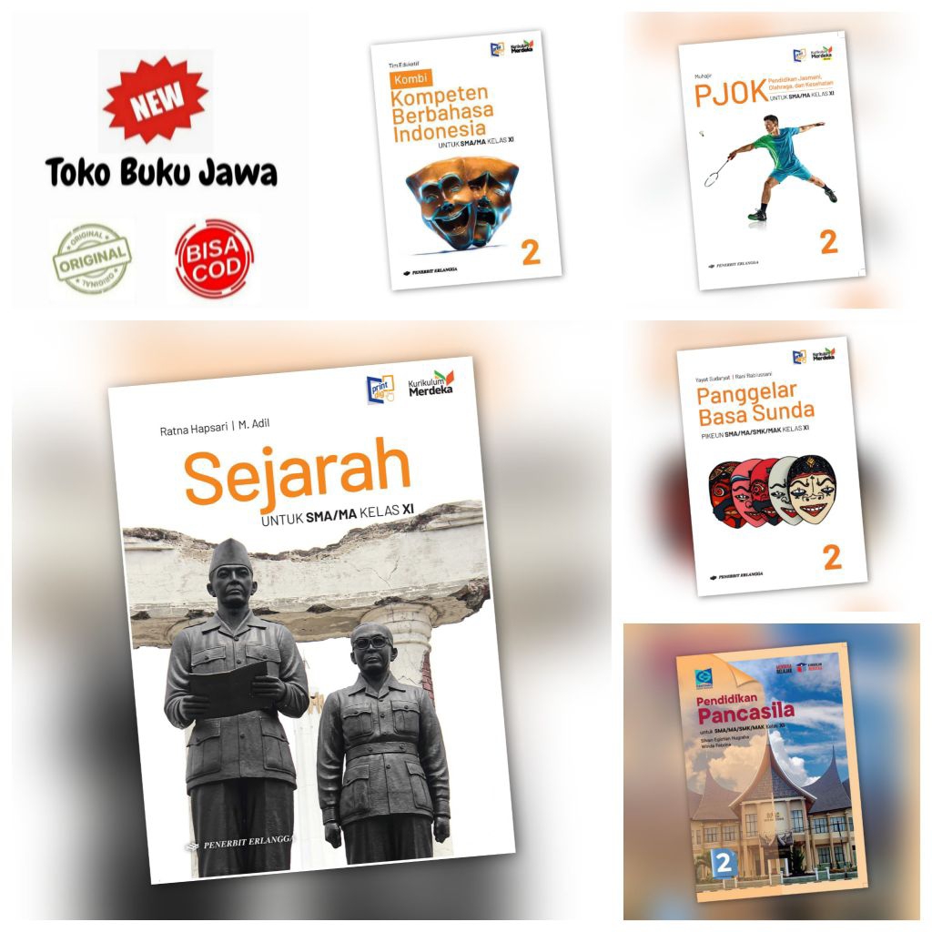 Buku BPK Penabur Sejarah  Bahasa Indonesia PJOK Pendidikan Pancasila Basa Sunda Kelas 11
