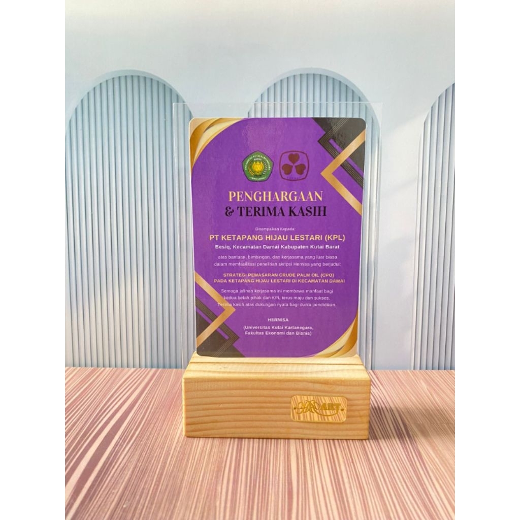 Plakat akrilik mini hadiah ucapan Terimakasih