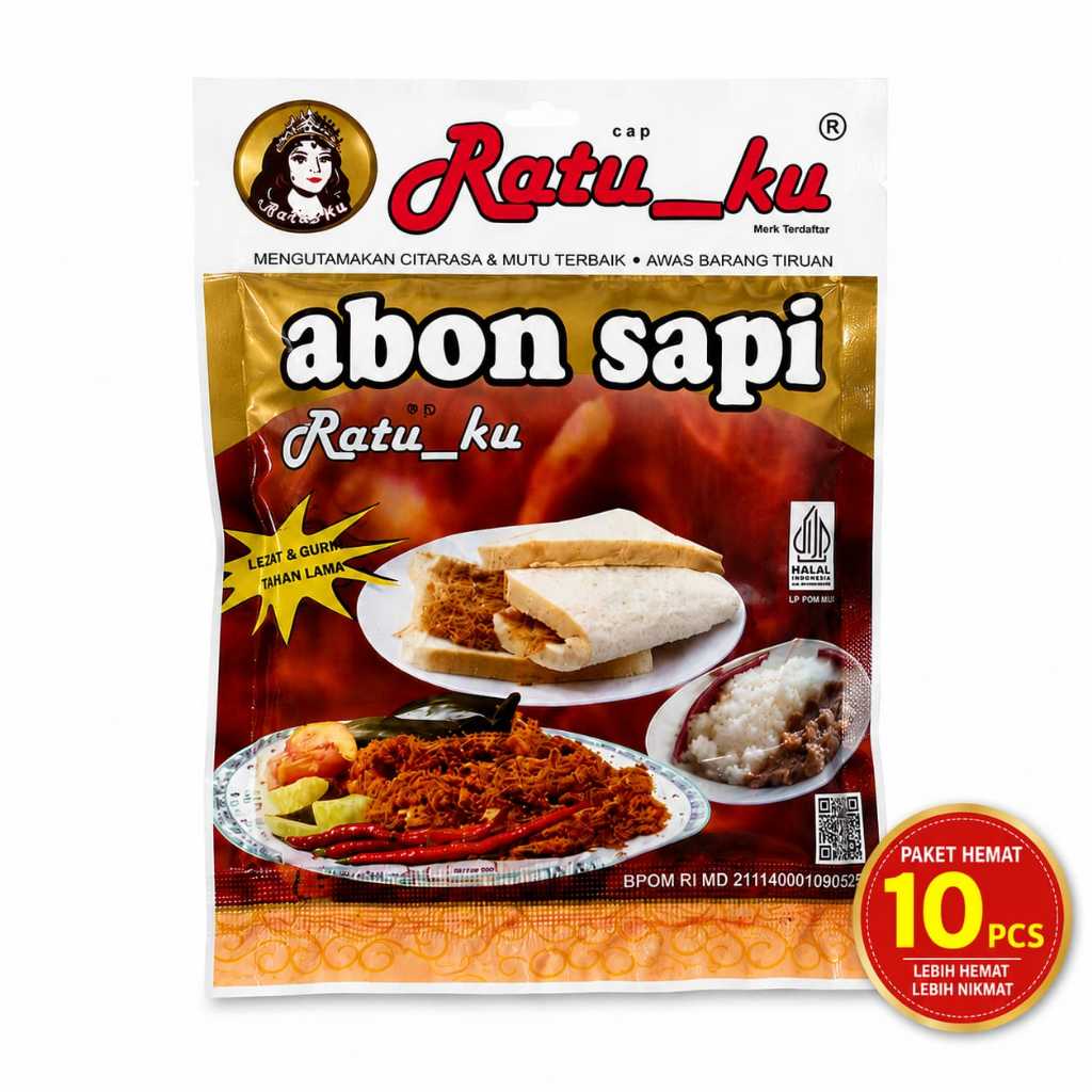 Abon Sapi RATUKU 100 Gram Original Halal BPOM Paket 10 pcs