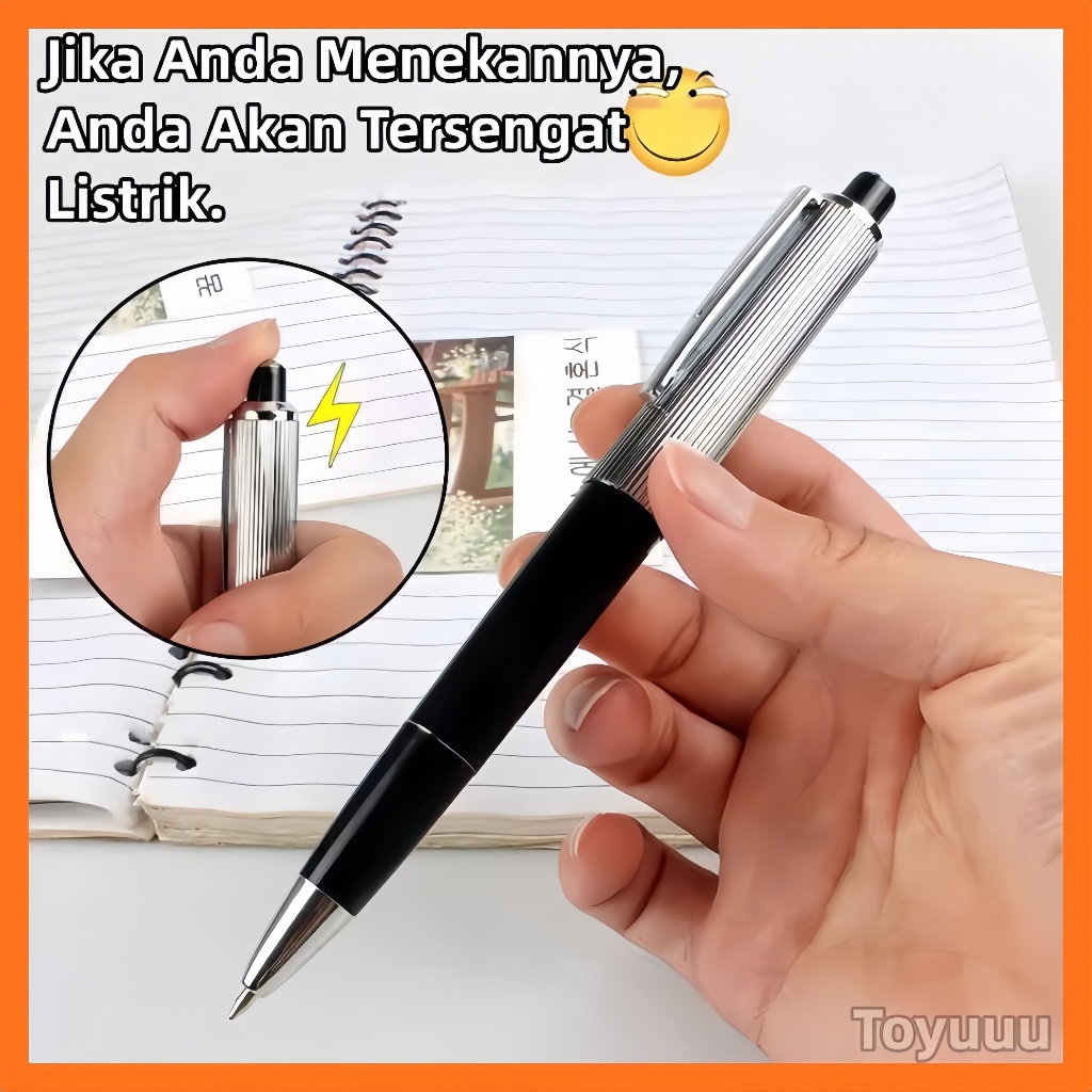 Pulpen Prank Terkejut Listrik/Pulpen Setrum Kejut / Pen Electric Shocking /Mainan Prank April Mop/ U