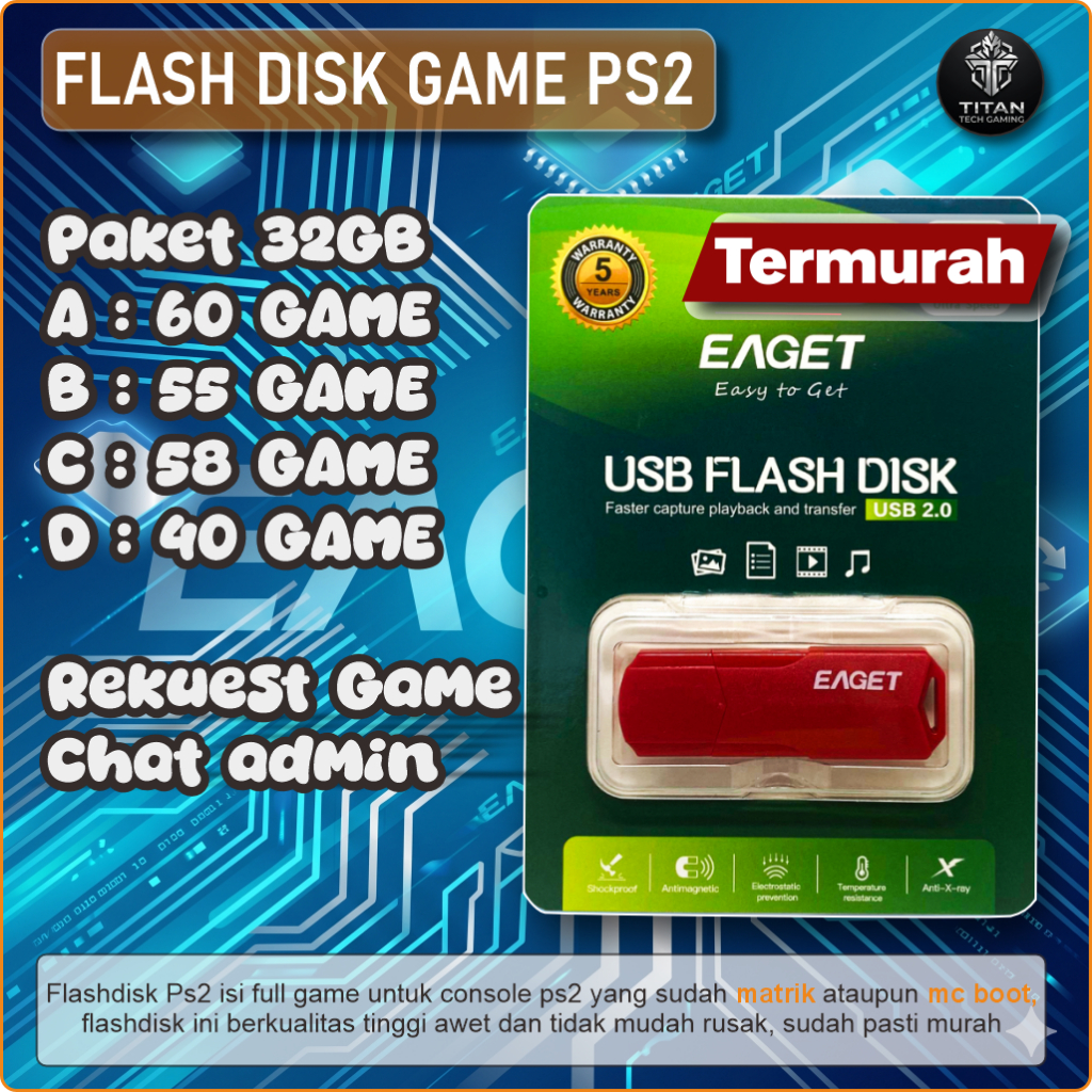 Flashdisk PS2 Full isi 60 Game