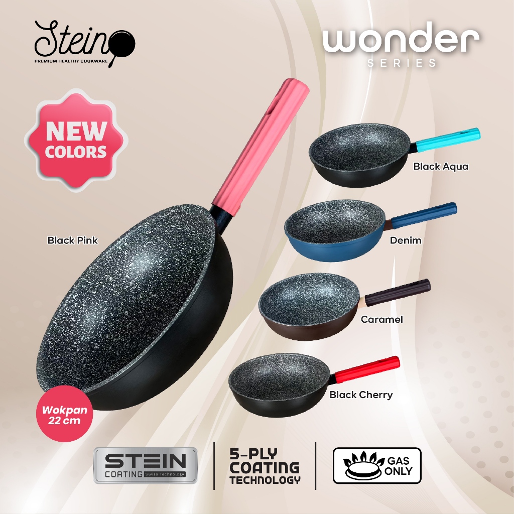 STEIN Wonder Series Wok Pan - Wajan Penggorengan 22cm (Stein 5 Layers Coating)
