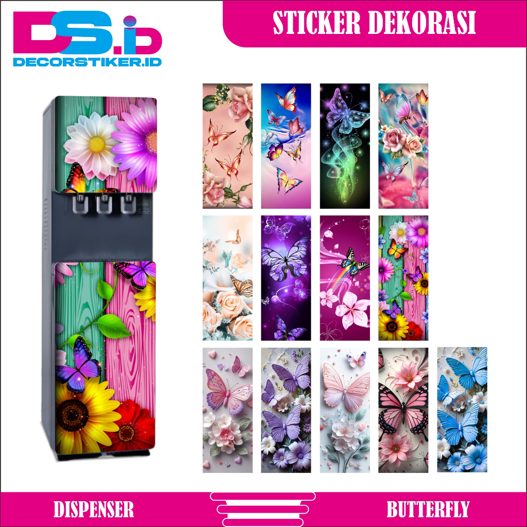 STIKER WALLPAPER DISPENSER STICKER MOTIF KUPU-KUPU BUTTERFLY AESTHETIC LUCU SUDAH DILAPISI ANTI GORE