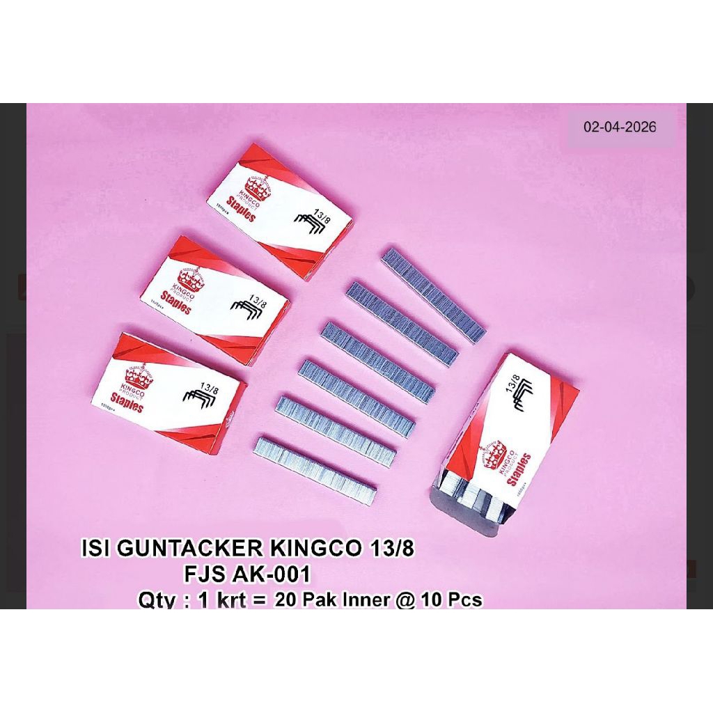 Isi Staples Guntacker Kingco 13/8 Staples Tembak Jok Kulit Kayu - 1 Box
