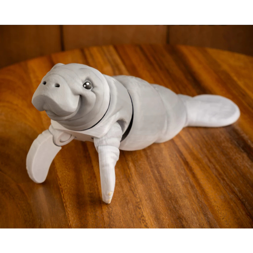 Cuero Mainan Sea Cow Dugong Manatee Artikulasi Flexi Figur Hewan Laut Unik