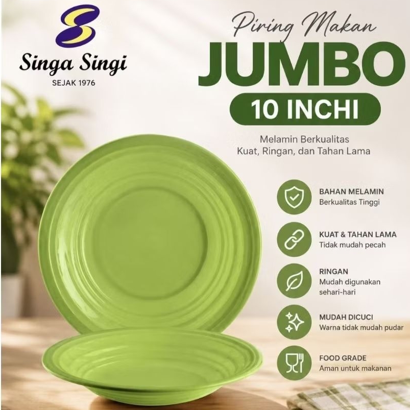 PIRING MAKAN JUMBO DALAM MELAMIN SINGA SINGI P810/P0210D