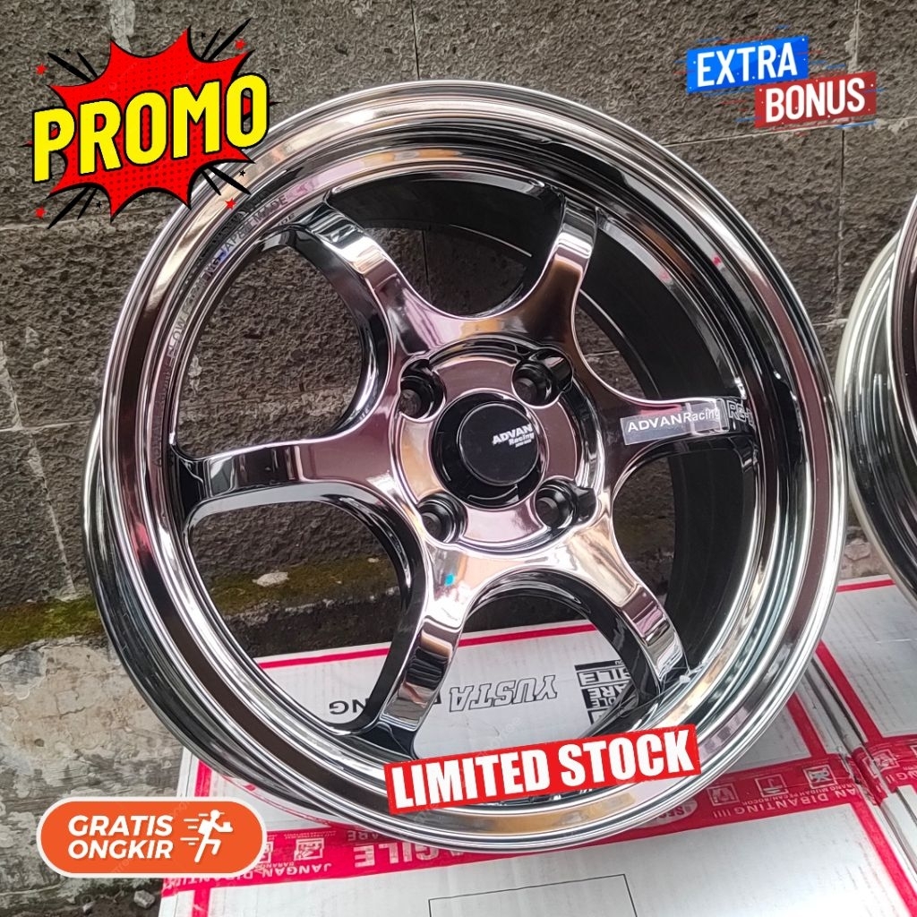 Velg baru termurah Advan Rgd2 R15 black chrome (4pcs)