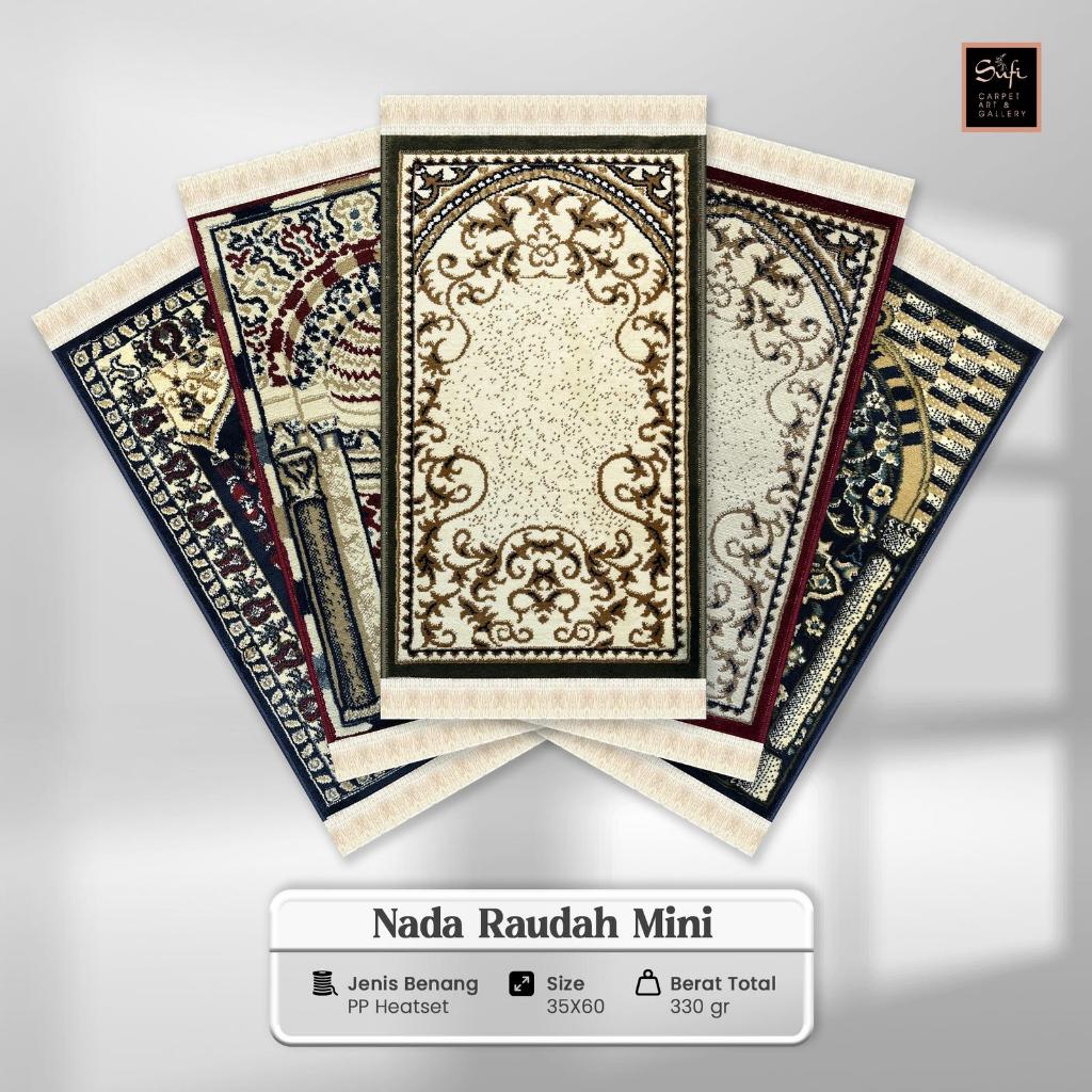 Sajadah Lipat Kecil Kepala Muka Halus Tebal Lembut Premium Nada Raudhah Motif Raudah SR Rawdah Mini 