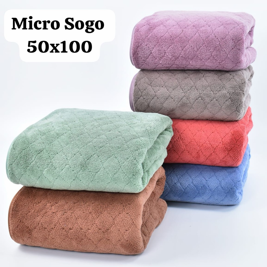 Handuk Microfiber Polos 50x100 cm / Handuk Polos Sedang Murah / Handuk Kepala Microfiber Polos / Han