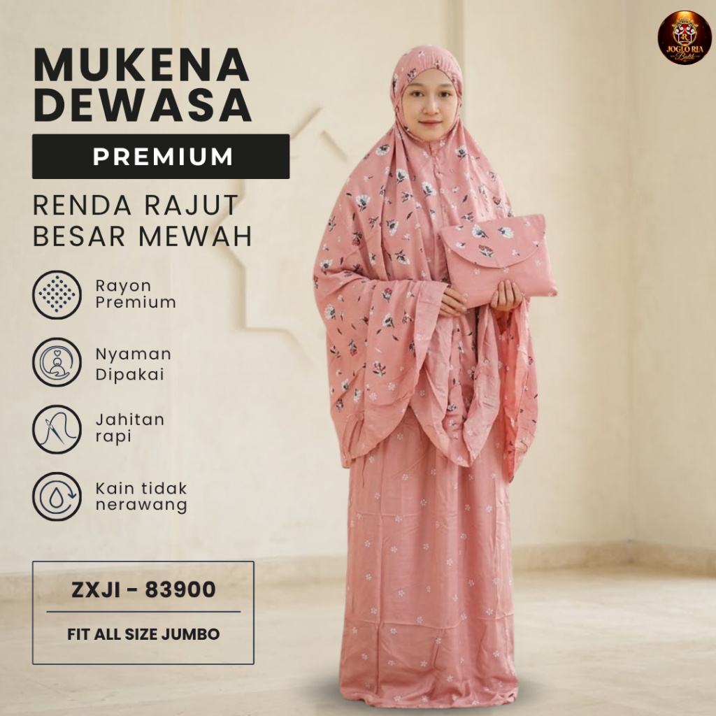 Rukuh Dewasa Jumbo Rayon Premium Mukena Batik Solo Adem Model Terbaru Aesthetic | Ria Batik Solo