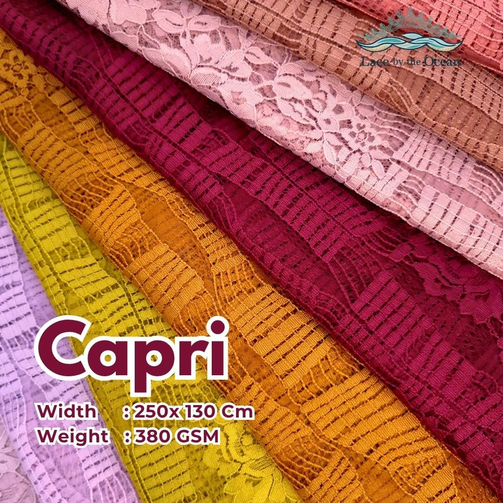 Lace by the Ocean - Capri - Kain Brokat French Lace untuk Gaun, Kebaya, Abaya, Dress