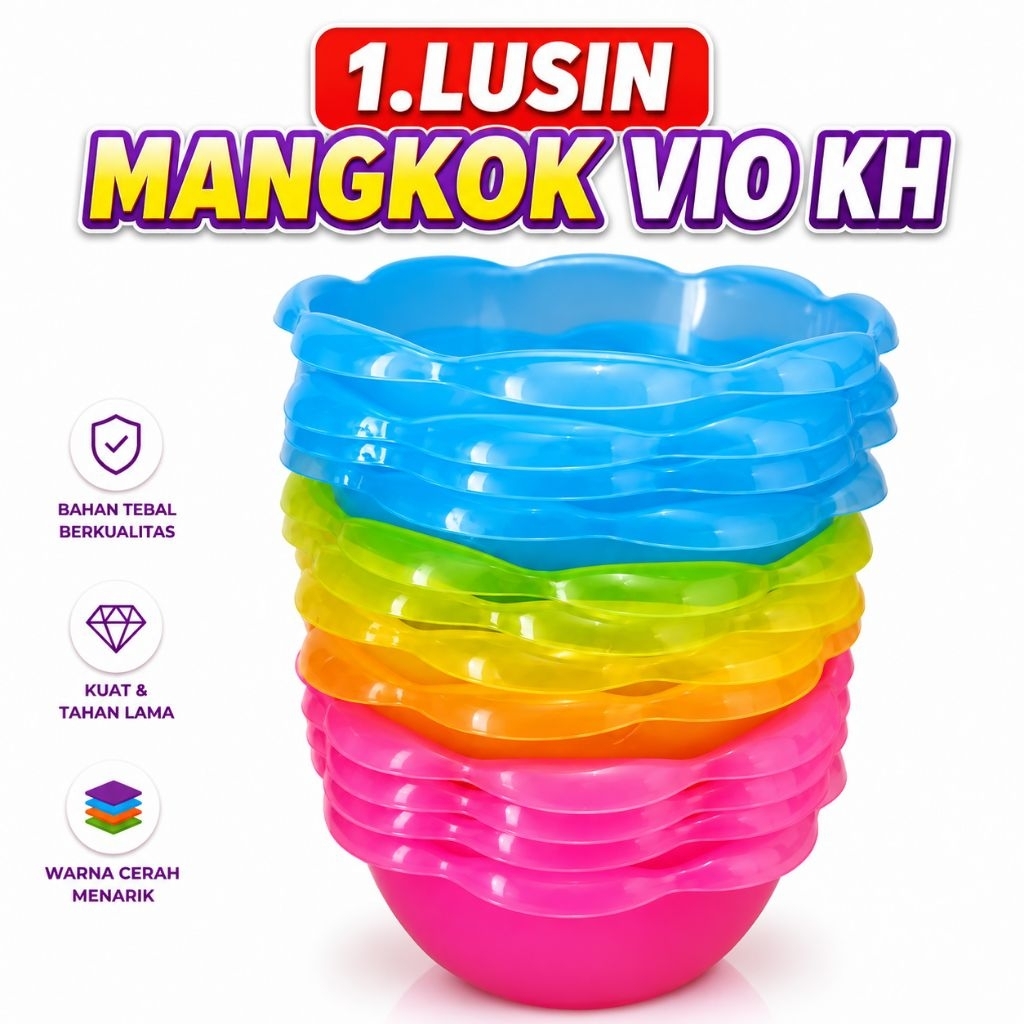 (1 lusin) Mangkok Plastik Kobokan Tangan Kecil Cod