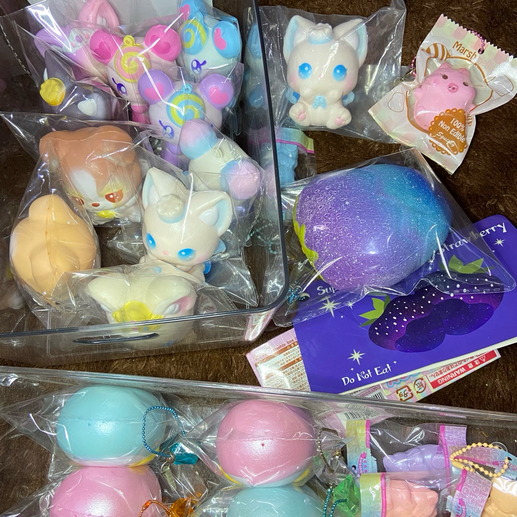[RUTIN RESTOCK] flashsale preloved squishy licensed, yummiibear, silly squishy, poli, cdn, marshmell