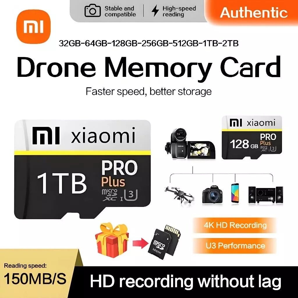 XiaoMi Micro SD Card1TB/512GB/256GB/128GB Kartu Memori Performasi Tinggi High-Speed micro card