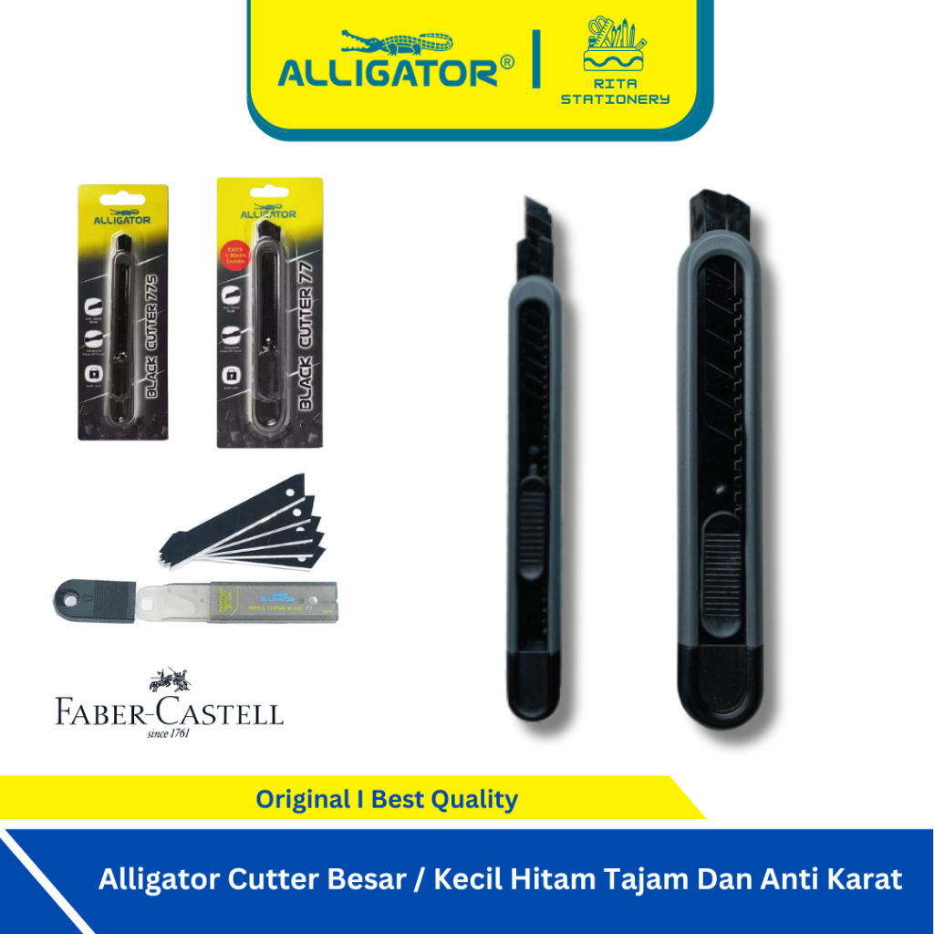 Alligator Cutter Black Besar Kecil  Hitam Refill Anti Karat Premium 77