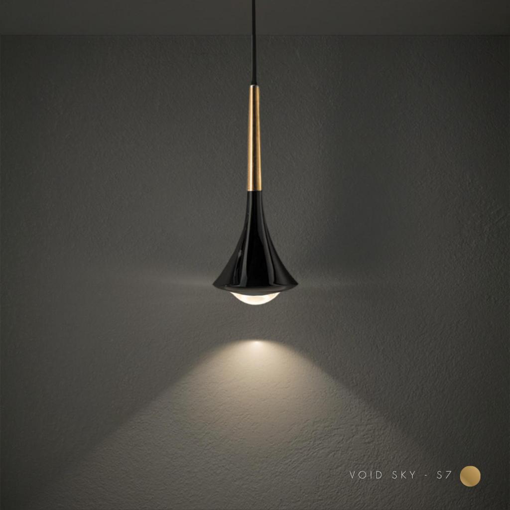 VOID SERIES | VOID SKY - S7 | Lampu Gantung Minimalis Emas | Gold Ceiling Pendant Lamp | XIONCO