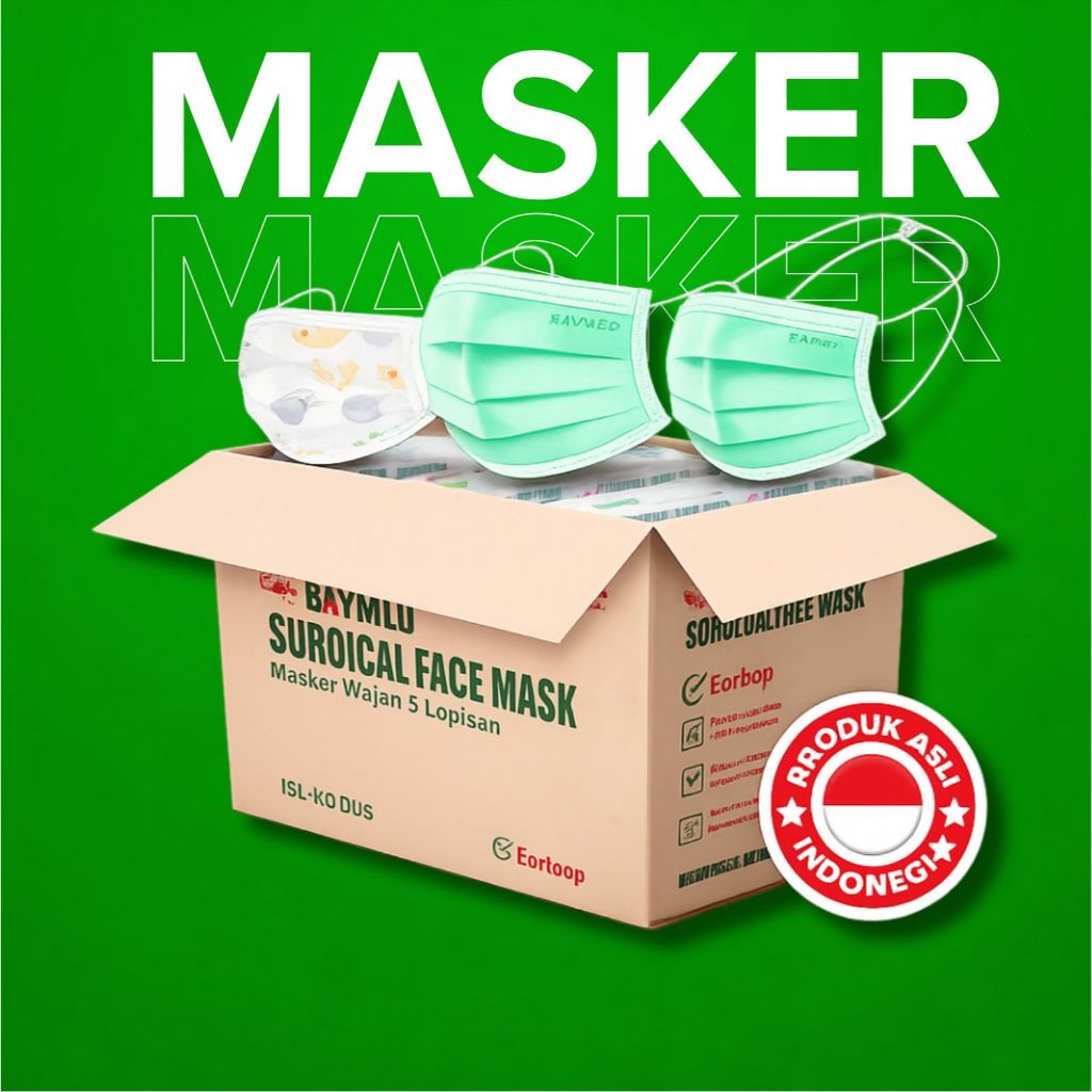 1 KARTON Masker Hijab/Earloop Isi 40 Box Halus Lembut Baymed